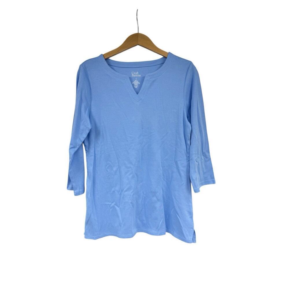 Croft & Barrow 100% Cotton Popover‎ Top Womens Small New